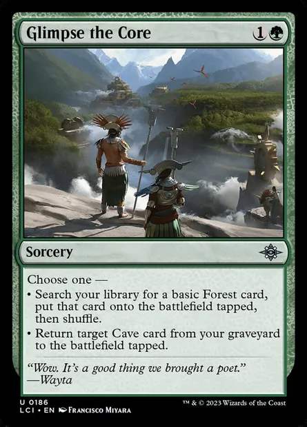 Glimpse the Core, Magic card LCI 186 — The Lost Caverns of Ixalan set