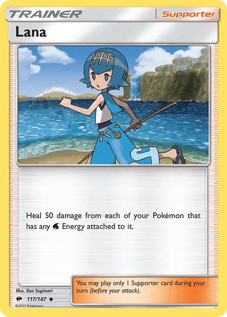 Lana, Pokémon card BUS 117 — Burning Shadows set