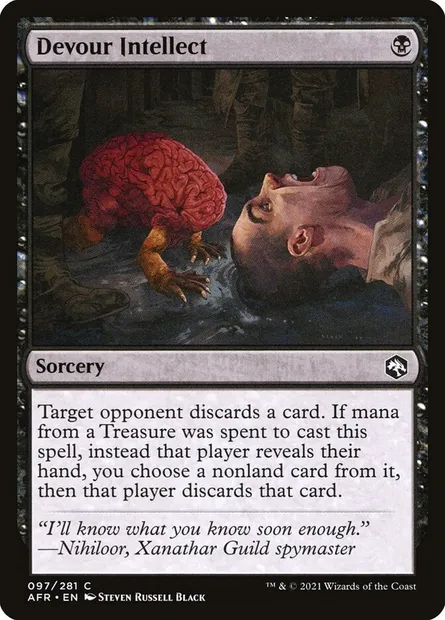 Devour Intellect, Magic card AFR 97 — Adventures in the Forgotten Realms set