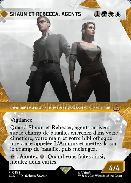 Shaun et Rebecca, agents, carte Magic ACR 152 — extension Assassin's Creed