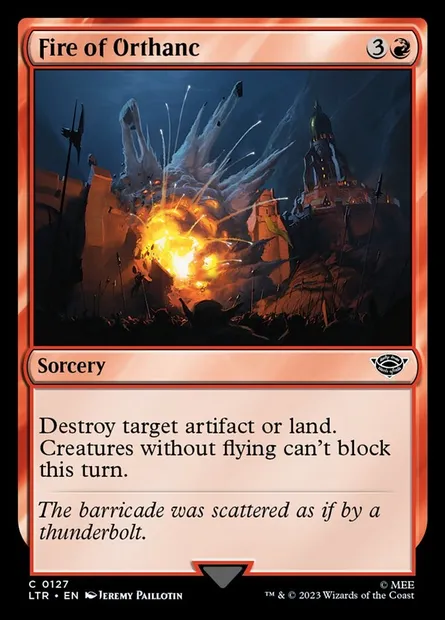 Fire of Orthanc, Magic card LTR 127 — The Lord of the Rings: Tales of Middle-earth set