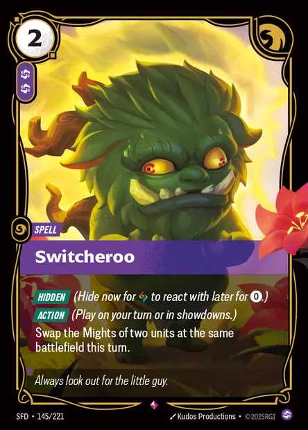 Switcheroo, carte Riftbound SFD 145 — extension Spiritforged