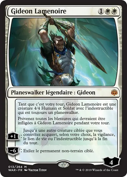 Gideon Lamenoire, carte Magic WAR 13 — extension La guerre des Planeswalkers