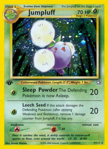 Jumpluff, Pokémon card NG 7 — Neo Genesis set