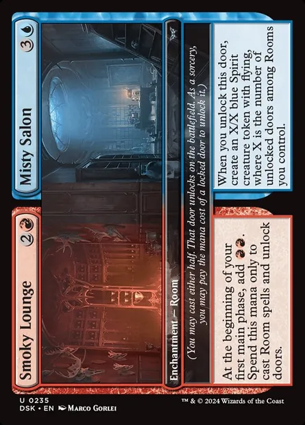 Smoky Lounge // Misty Salon, Magic card DSK 235 — Duskmourn: House of Horror set