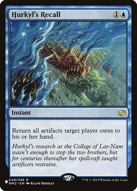 Hurkyl's Recall, Magic card PLST MM2-48 — The List set