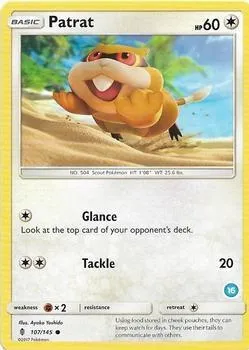 Patrat, Pokémon card TK11 107-16 — SM Trainer Kit: Alolan Sandslash & Alolan Ninetales set