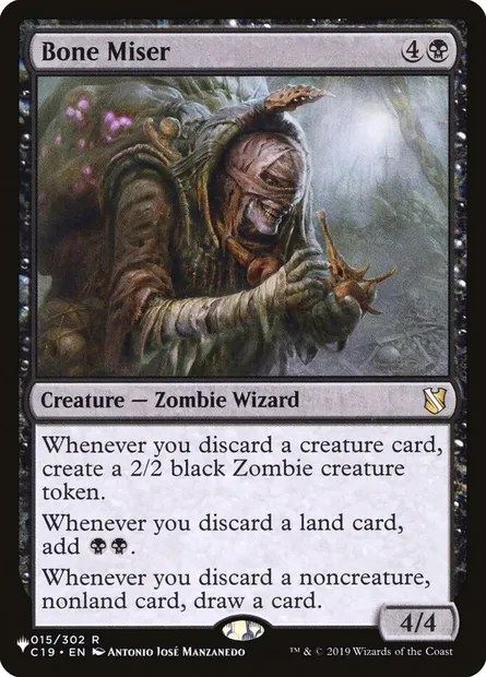 Bone Miser, Magic card PLST C19-15 — The List set