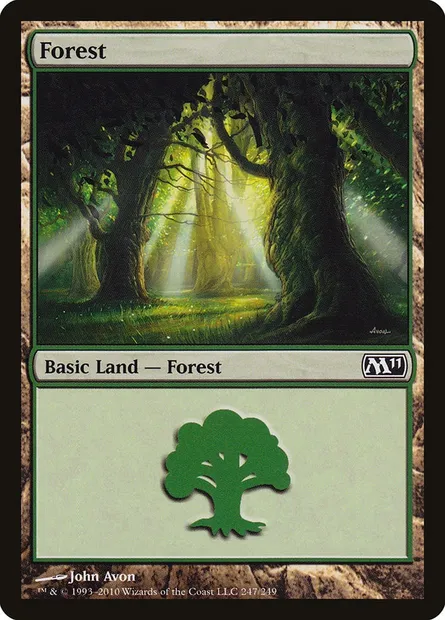 Forest, Magic card M11 247 — Magic 2011 set