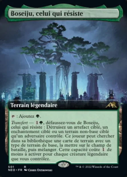 Boseiju, celui qui résiste, carte Magic NEO 501 — extension Kamigawa: La Dynastie Néon