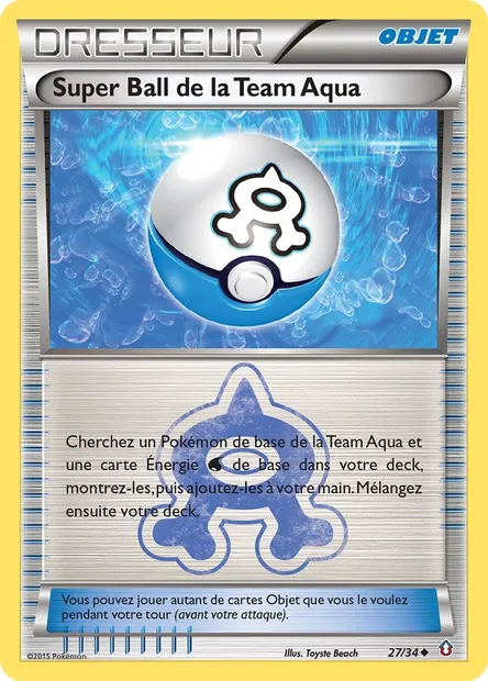Super Ball de la Team Aqua, carte Pokémon DCR 27 — extension Double Danger