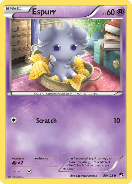 Espurr, Pokémon card BKP 58 — BREAKpoint set
