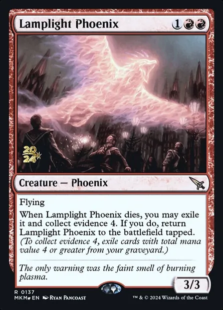 Phénix de réverbère, carte Magic PMKM 137s — extension Murders at Karlov Manor Promos