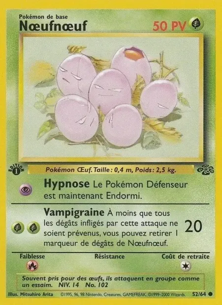 Nœufnœuf, carte Pokémon JU 52 — extension Jungle