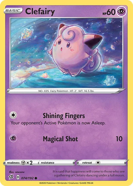 Clefairy, Pokémon card RCL 74 — Rebel Clash set