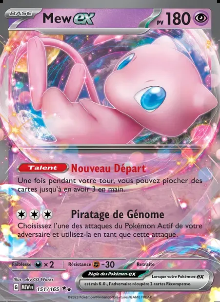 Mew-ex, carte Pokémon MEW 151 — extension 151