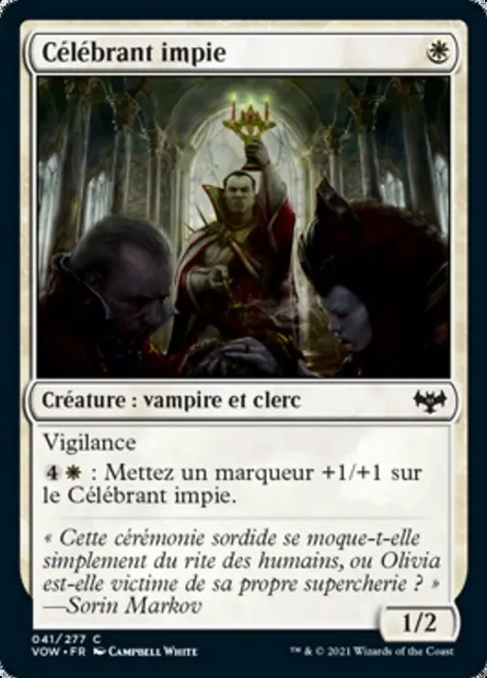 Célébrant impie, carte Magic VOW 41 — extension Innistrad : noce écarlate