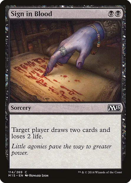 Sign in Blood, Magic card M15 114 — Magic 2015 set