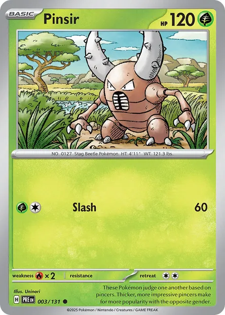 Pinsir, Pokémon card PRE 003 — Prismatic Evolutions set