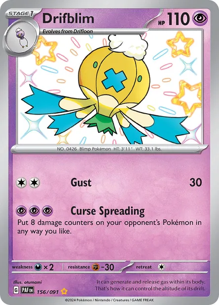 Drifblim, Pokémon card PAF 156 — Paldean Fates set