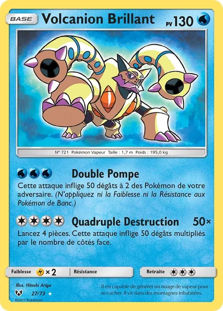 Volcanion Brillant, carte Pokémon SLG 27 — extension Légendes Brillantes