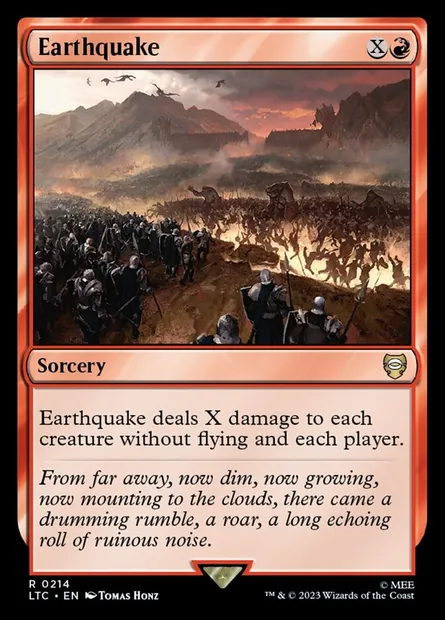Earthquake, Magic card LTC 214 — Tales of Middle-earth Commander set