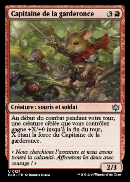 Capitaine de la garderonce, carte Magic BLB 127 — extension Bloomburrow