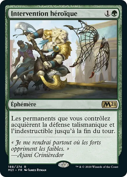Intervention héroïque, carte Magic M21 188 — extension Core Set 2021
