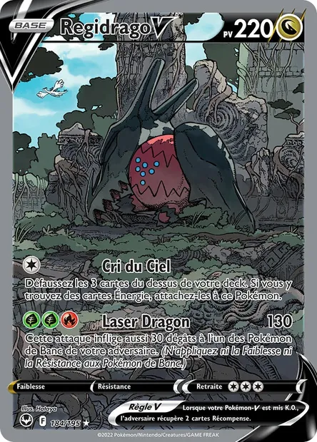 Regidrago V, carte Pokémon SIT 184 — extension Tempête Argentée