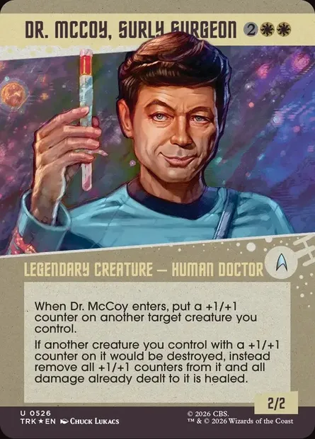 Dr. McCoy, Surly Surgeon, carte Magic TRK 526 — extension Star Trek