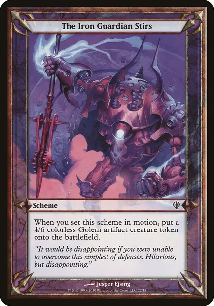 The Iron Guardian Stirs, carte Magic OARC 22★ — extension Archenemy Schemes