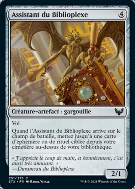 Assistant du Biblioplexe, carte Magic STX 251 — extension Strixhaven: l'Académie des Mages