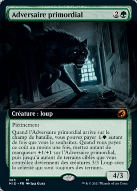 Adversaire primordial, carte Magic MID 363 — extension Innistrad : chasse de minuit