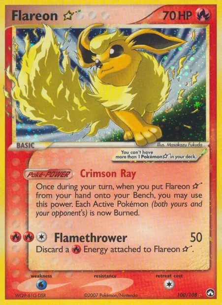 Flareon ☆, Pokémon card PK 100 — Power Keepers set