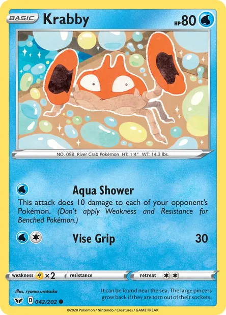 Krabby, Pokémon card SSH 42 — Sword & Shield set