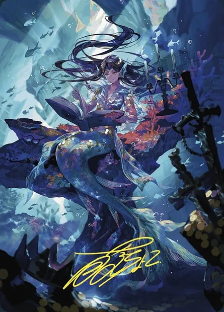 Rhystic Study // Rhystic Study, Magic card AWOE 79 — Wilds of Eldraine Art Series set