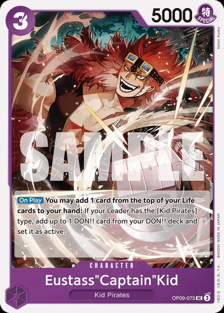 Eustass"Captain"Kid, One Piece card OP09-075 — EMPERORS IN THE NEW WORLD set