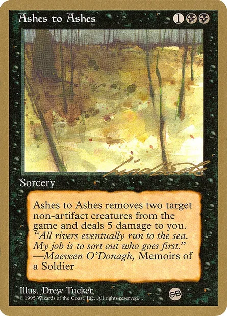 Ashes to Ashes, Magic card PTC ll33sb — Pro Tour Collector Set set
