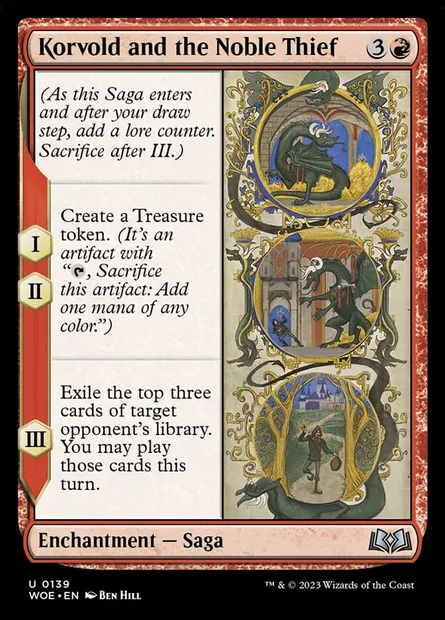 Korvold and the Noble Thief, Magic card WOE 139 — Wilds of Eldraine set