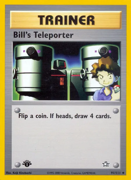 Bill's Teleporter, Pokémon card NG 91 — Neo Genesis set