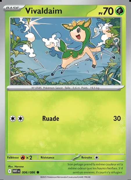 Vivaldaim, carte Pokémon WHT 006 — extension Flamme Blanche