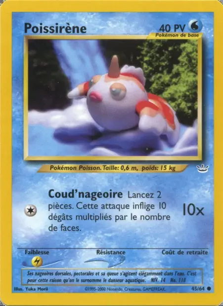 Poissirène, carte Pokémon NR 45 — extension Neo Revelation