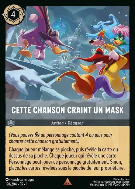 Cette chanson craint un mask, carte Disney Lorcana CH11-198 — extension Givresort