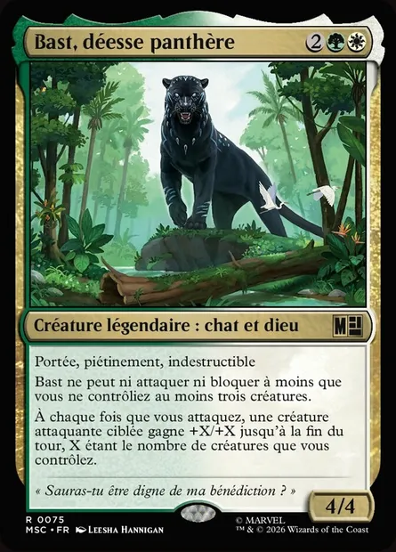 Bast, déesse panthère, carte Magic MSC 75 — extension Marvel Super Heroes Commander