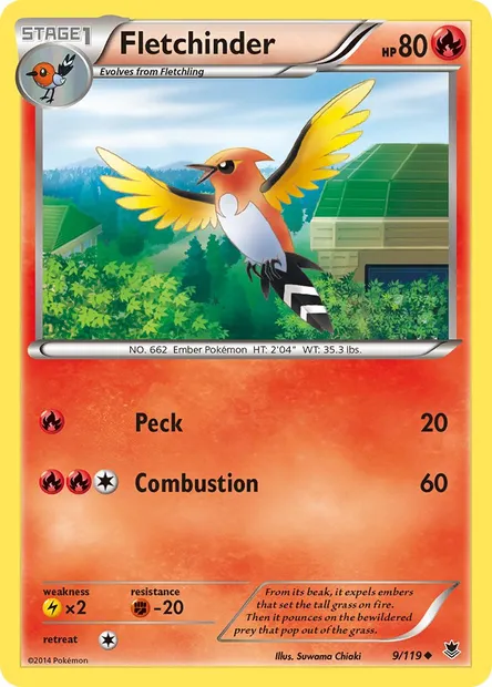 Fletchinder, Pokémon card PHF 9 — Phantom Forces set