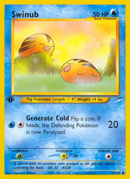 Swinub, Pokémon card NDE 84 — Neo Destiny set