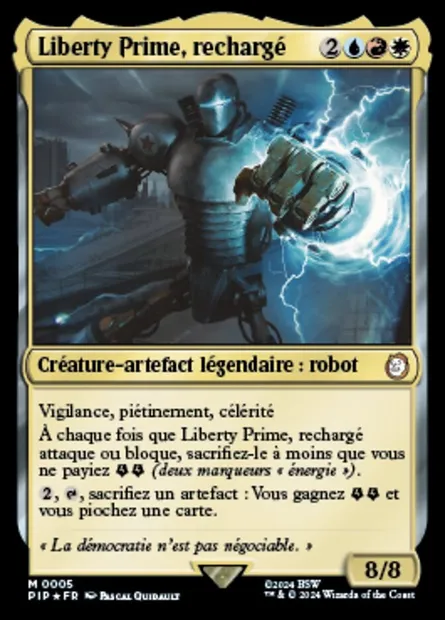 Liberty Prime, rechargé, carte Magic PIP 5 — extension Fallout