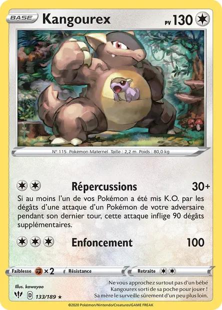 Kangourex, carte Pokémon DAA 133 — extension Ténèbres Embrasées