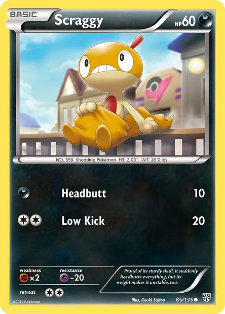 Scraggy, Pokémon card PLS 85 — Plasma Storm set