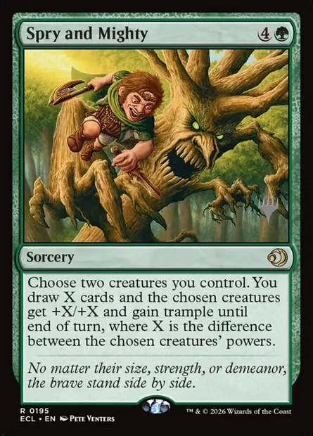 Spry and Mighty, Magic card PECL 195p — Lorwyn Eclipsed Promos set